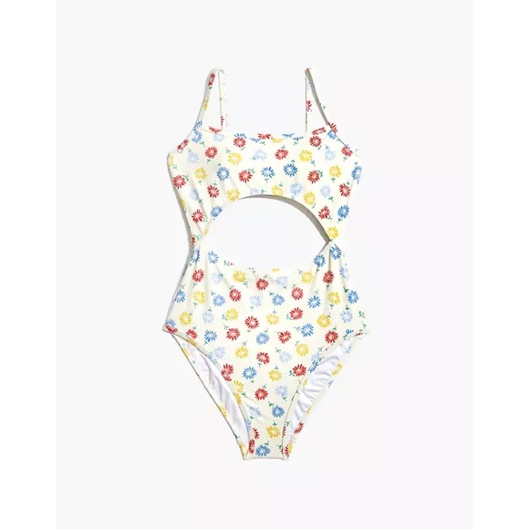 Madewell Second Wave Cutout One-Piece Swimsuit in Sunny Floral - Picture 2 of 4